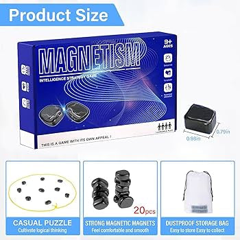 Magnetism Game, Fun Table Top Magnet Game, Magnet Board Game, Strategy Game for Kids & Adults, Family Party Games