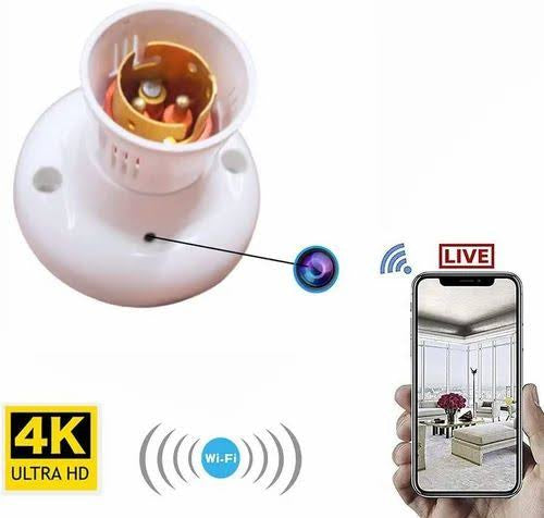 4K HD WiFi Holder Camera 1080p WiFi Wireless Cam Mini Bulb Holder Best Security Camera with Video Recording & HD Voice Quality. Security Camera