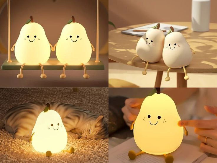 Cute Pear Shaped Silicone Lamp RGB Light