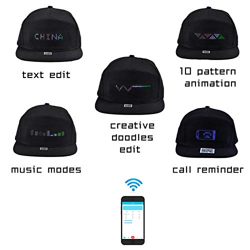 Bluetooth Led Message Hat LED Smart Cap Animated Display for Party Christmas Halloween