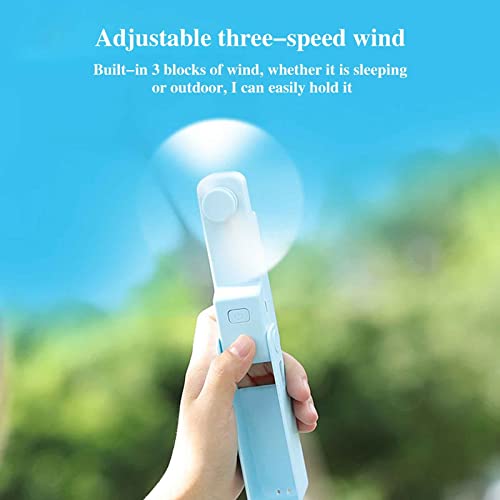 Handheld Fan, 4W Power Multi-Function Mini Fan, USB Rechargeable Hand Fan, 3 speeds Freely switchable and Foldable, Suitable for Travel/Picnic/Office - Multiple Colors Available