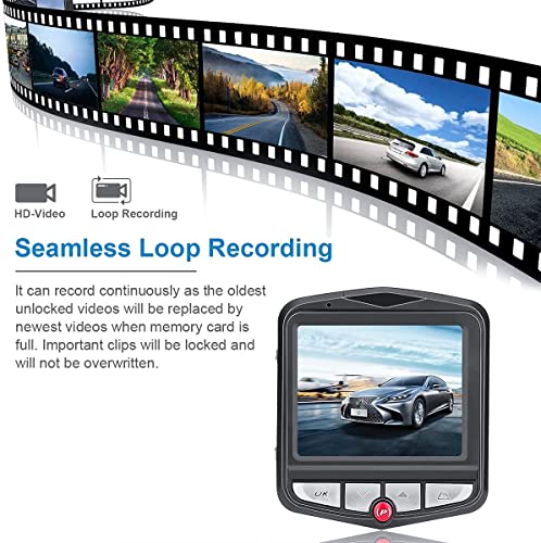 DashCam2 Dash Cam Front 1080P FHD Car Dash Camera for Cars 2.4" LCD Dashcam with 170° Wide Angle, WDR,Loop Recording