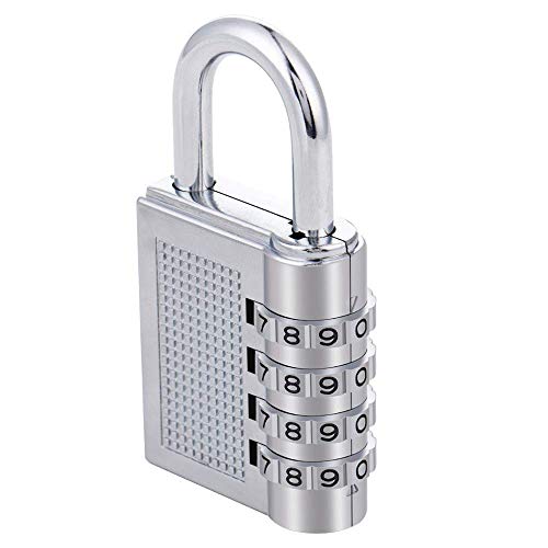 4-Digit Safe Pin Hand Bag Shaped Combination Padlock Lock - Stainless Steel, Silver