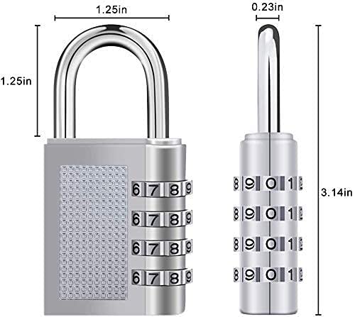 4-Digit Safe Pin Hand Bag Shaped Combination Padlock Lock - Stainless Steel, Silver