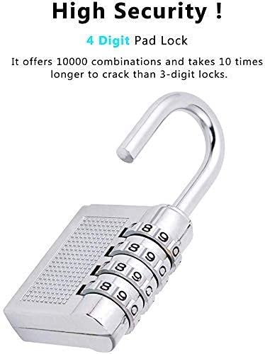 4-Digit Safe Pin Hand Bag Shaped Combination Padlock Lock - Stainless Steel, Silver