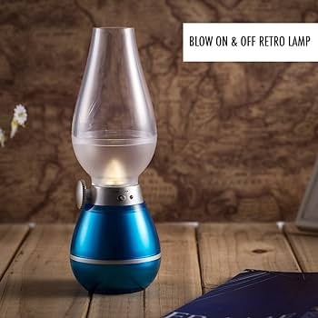 Blow ON Off Rechargeable Retro LED LAMP- USB Rechargeable Powered Excellent Night Lamp Magic Lantern Dimmable Rechargeable Laal Ten