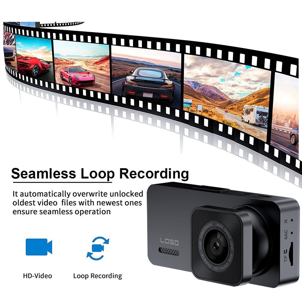 DashCam3 - 3 Channel Dash Cam Front and Rear Inside, Full HD 1080P Dash Camera for Cars, Dashcam Three Way Triple Car Camera with IR Night Vision, Loop Recording, G-Sensor, Parking Monitor, 24H Recording