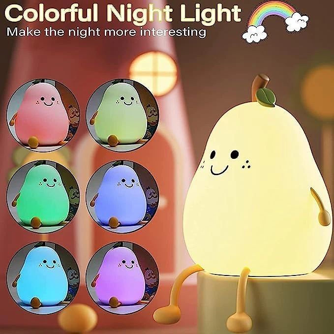 Cute Pear Shaped Silicone Lamp RGB Light