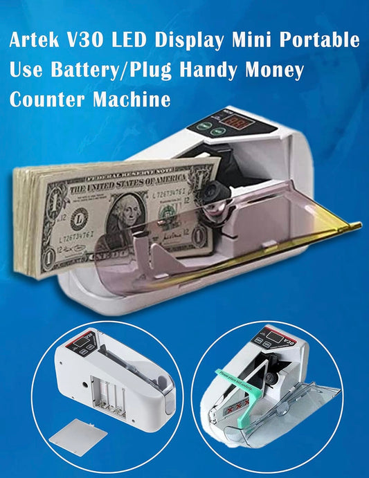 Handy Counter Portable Note Currency Counting Machine with cover and adapter