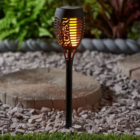 Solar Flame LED Light Sensor Activated Mashal