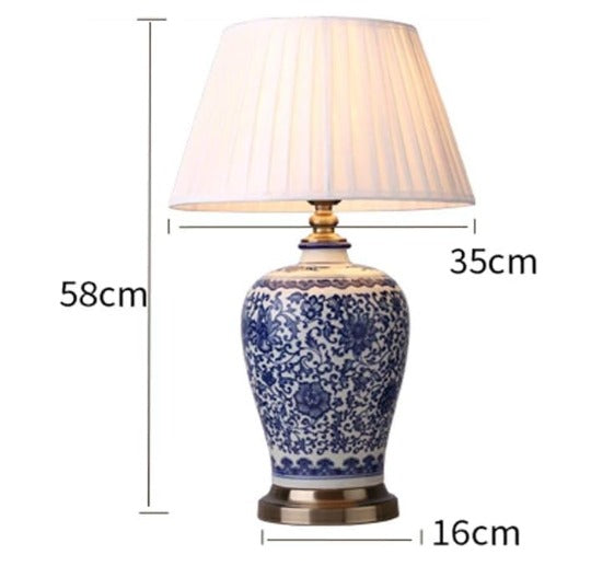 Lamp Blue and White handcrafted Creative Ceramic Table Lamp Model (6223)