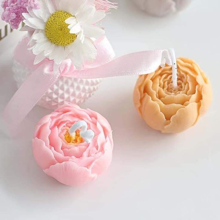 3D Rose Flower Bud Candle Set (CC025) Pack of 12pcs