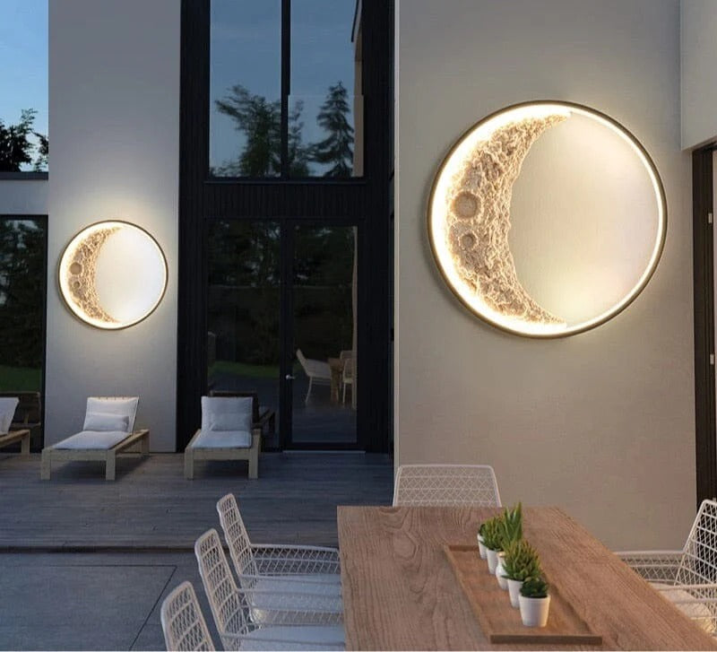 Wall Mounted Half Moon Light Modern Style LED Wall Lamp Compatible with Bedroom Living Dining Room Aisle Sofa Background Interior Art Moon Texture Decoration Light ,Wall Mount Light C419