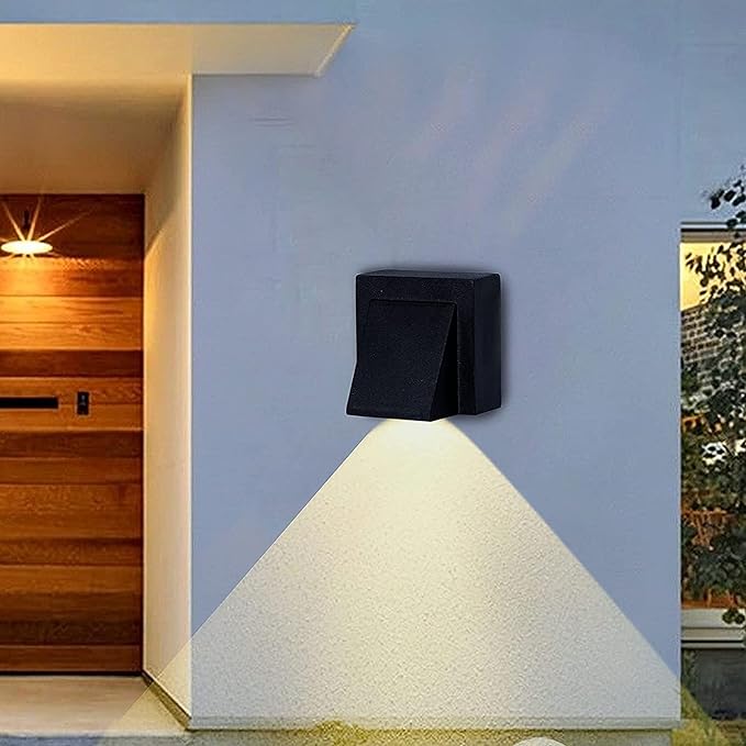 Half K Light, 1 Way, Up Down Outdoor Led Wall Light IP65, Warm White, Black Aluminum With 1 year warranty