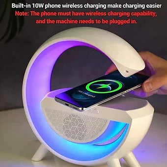 G500-LED Smart Wireless Charger Day Night Light Speaker with RGB