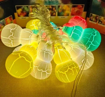 Crackle Kalash LED Jhalar Crack Pastel String Lights |12 Led Decorative String Lights | for Diwali, Christmas, Party and Wedding Events (Plug-in, Warm White)